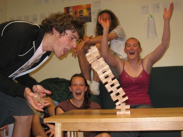 Ian playing Jenga